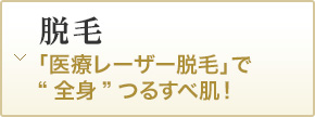 脱毛 「医療レーザー脱毛」で“全身”つるすべ肌！