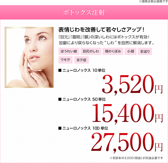 開院10周年記念キャンペーン ボトックス
