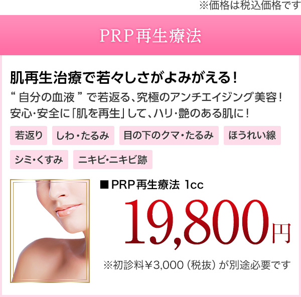 開院10周年記念キャンペーン prp再生療法