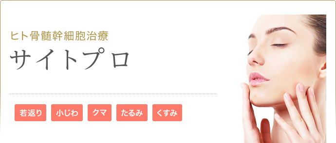 ヒト骨髄幹細胞治療 サイトプロ 若返り 小じわ クマ たるみくすみ