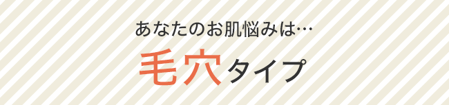 あなたのお肌悩みは…“毛穴”タイプ